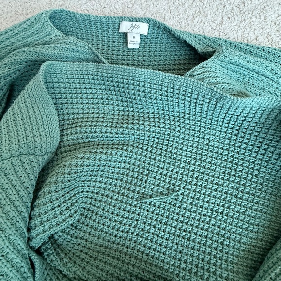 J. Jill Light Green Knit Sweater Button Sleeve Detail Size M - Picture 12 of 14